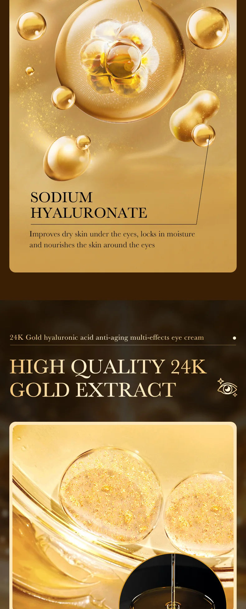 24K Gold Brightening Eye Cream | Luxurious Treatment
