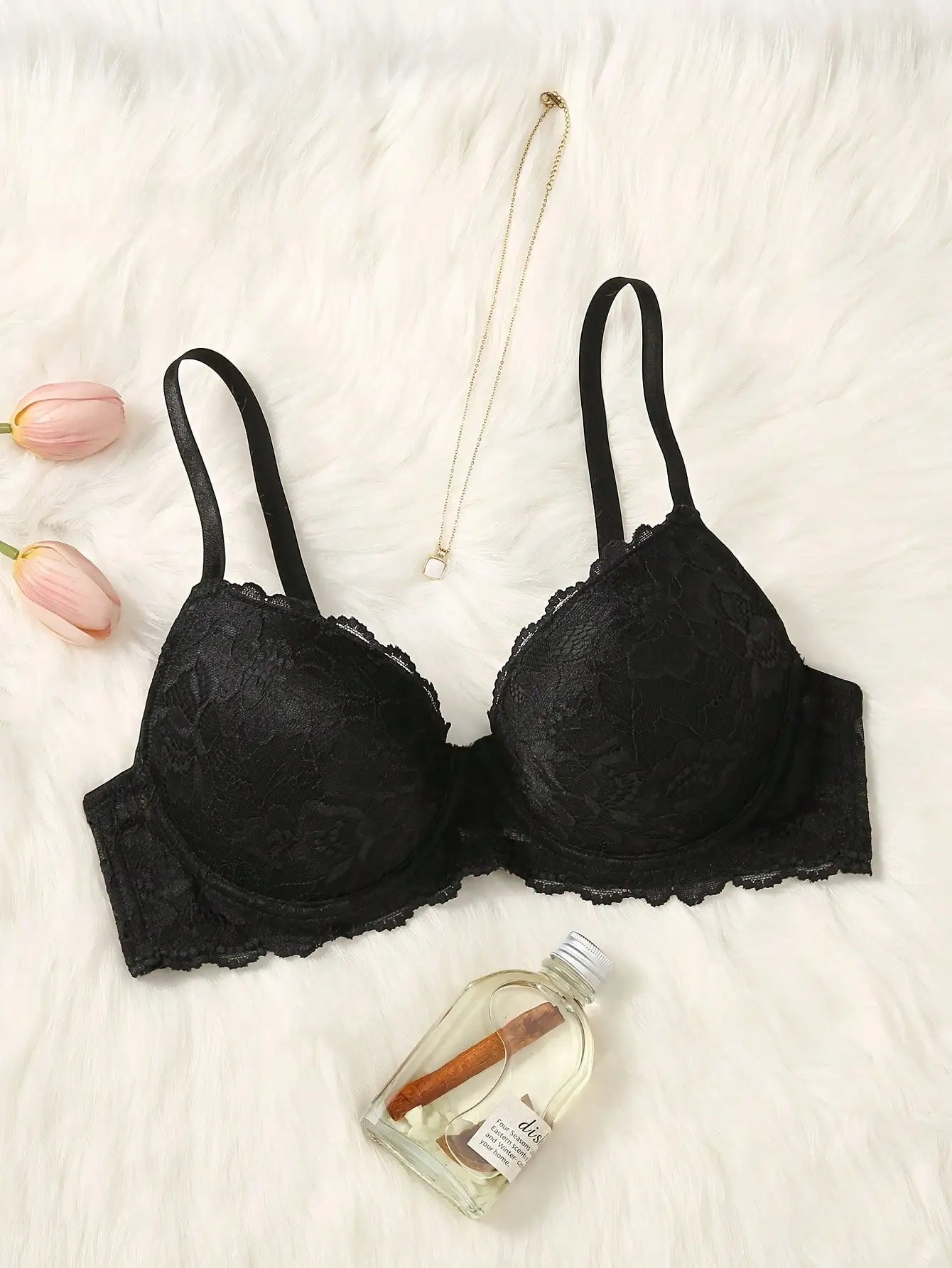 Women's sexy lace half cup lingerie, front push-up buckle, push-up, strapless, invisible bra for daily wear