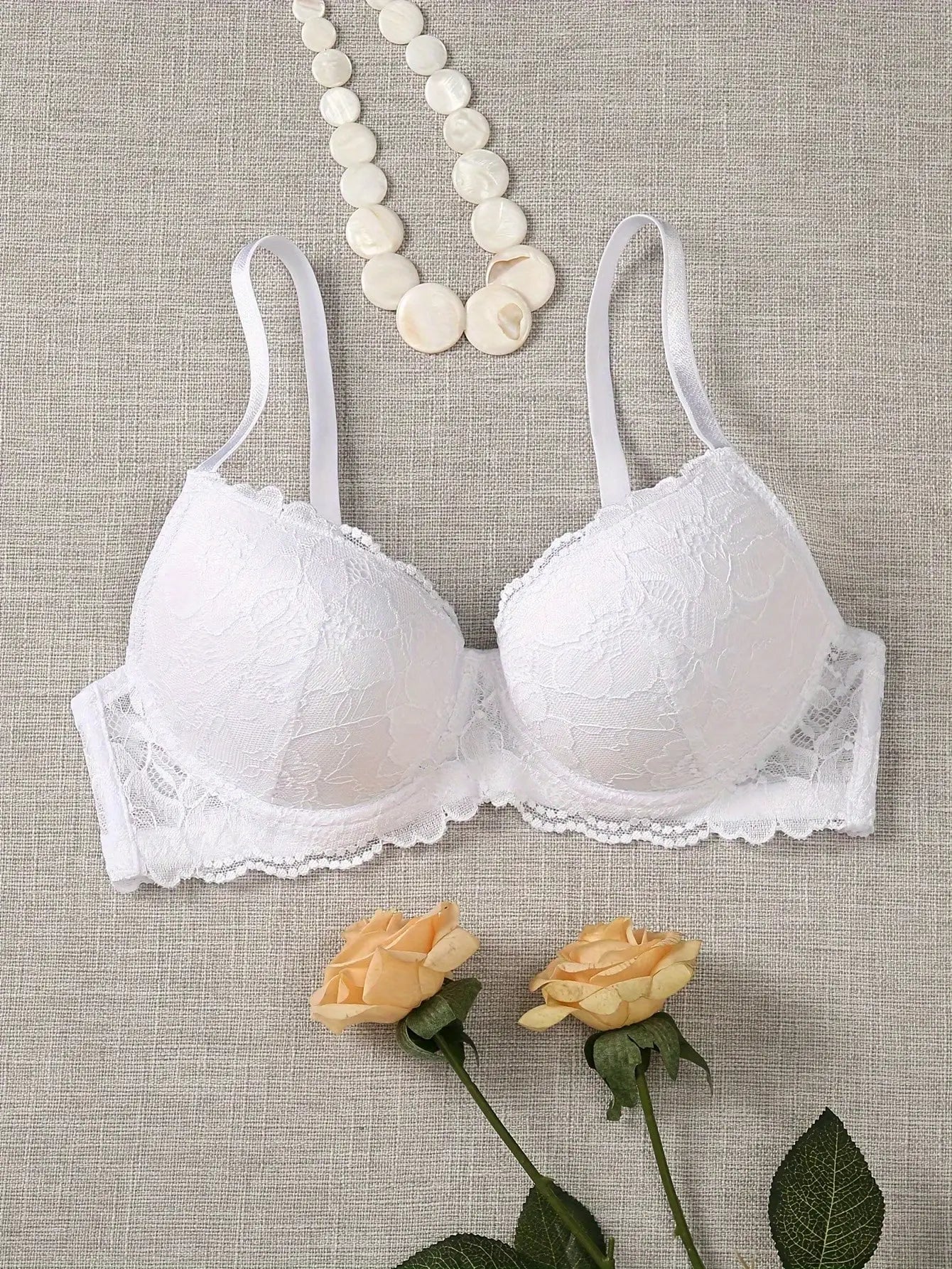 Women's sexy lace half cup lingerie, front push-up buckle, push-up, strapless, invisible bra for daily wear
