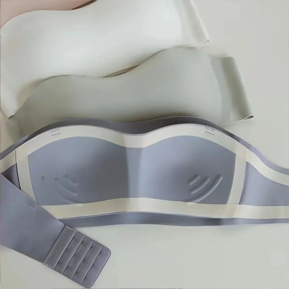 Strapless Bra Chest Wrap Bandeau Seamless Breathable Underwear Tops Non Slip Invisible Bralette Push Up Women's Bra