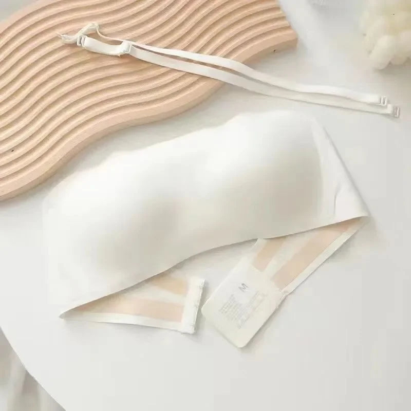 Strapless Bra Chest Wrap Bandeau Seamless Breathable Underwear Tops Non Slip Invisible Bralette Push Up Women's Bra