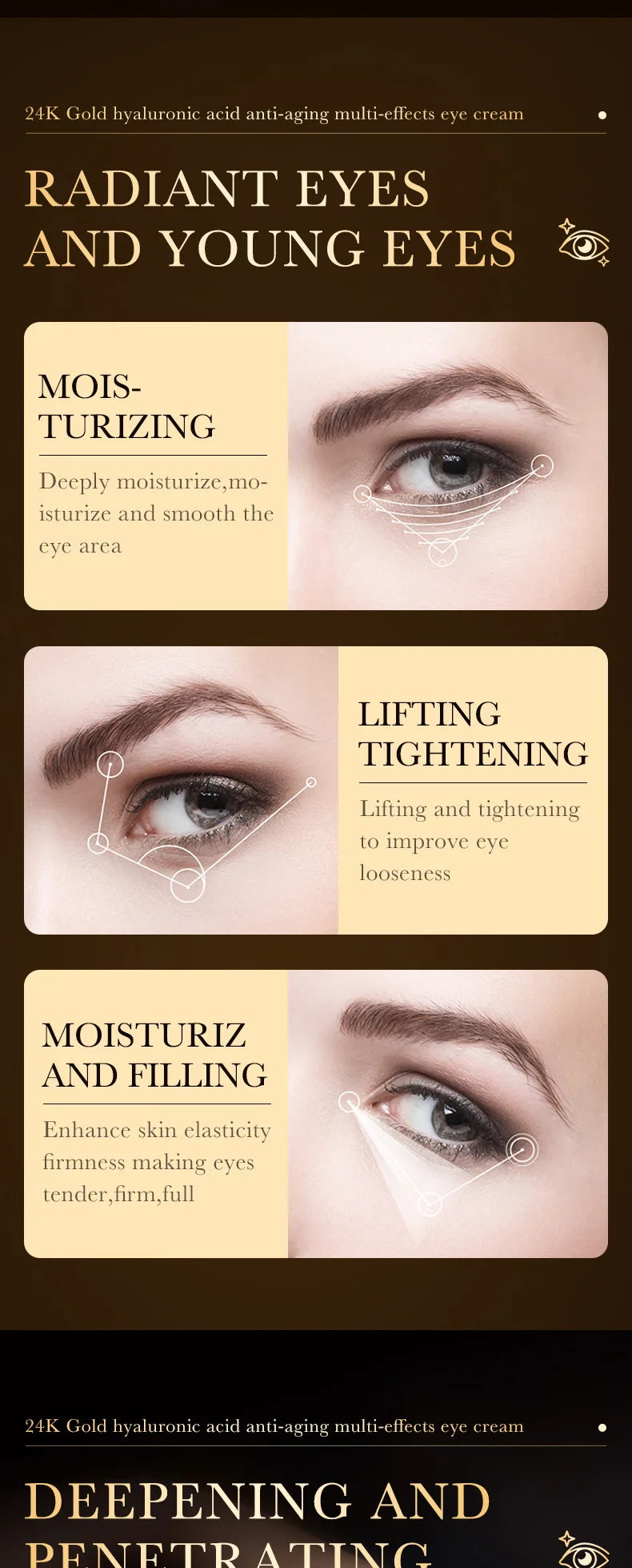 24K Gold Brightening Eye Cream | Luxurious Treatment