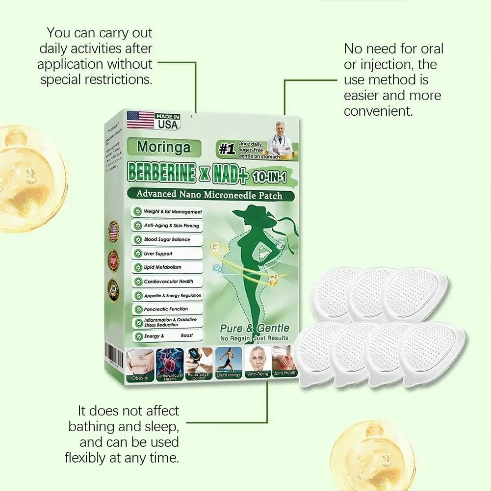 7PC 2026 Newest Nano Microneedle Firming Sticker - Berberine NAD+ Skin Firming Figure Line Shaping For Women & Men Daily Body Care