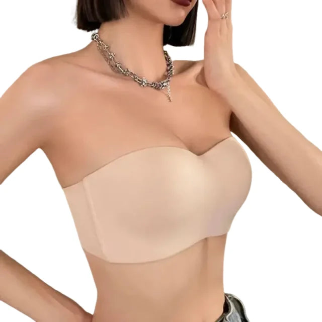 Strapless Bra Chest Wrap Bandeau Seamless Breathable Underwear Tops Non Slip Invisible Bralette Push Up Women's Bra
