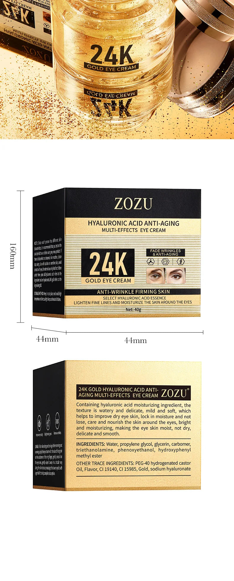 24K Gold Brightening Eye Cream | Luxurious Treatment